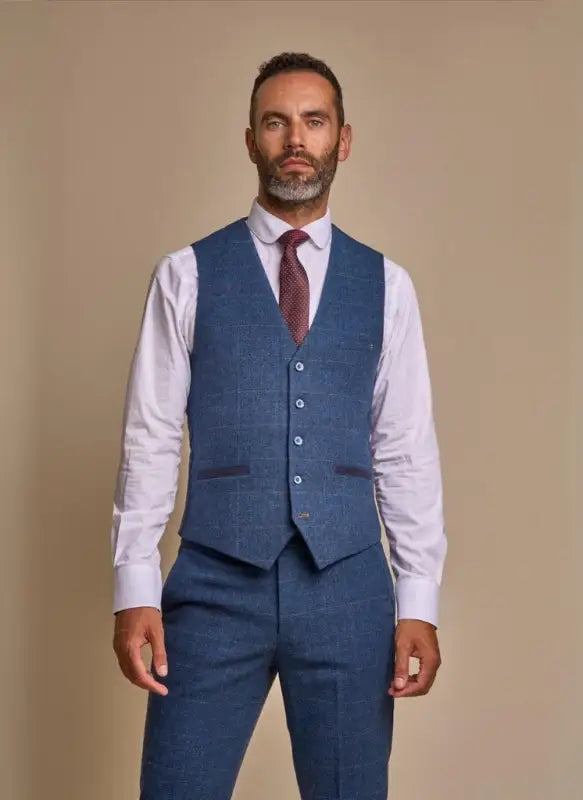 Cavani – Vest Carnegi Tweed Marineblå