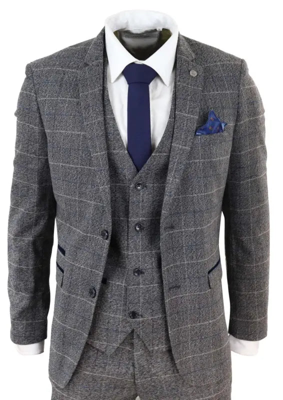 Marc Darcy Scott Grey Jakkesæt Med Vest