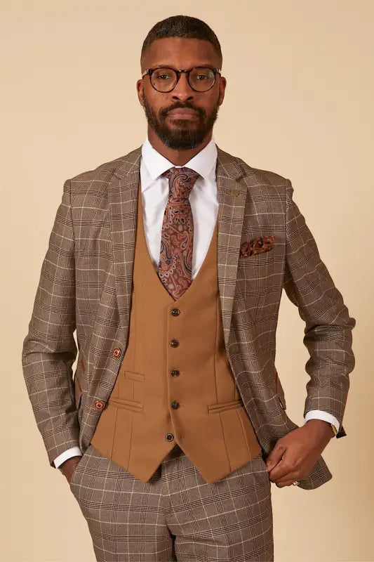 Jakkesæt Med Vest - Ray tan Mix and Match - Marc Darcy