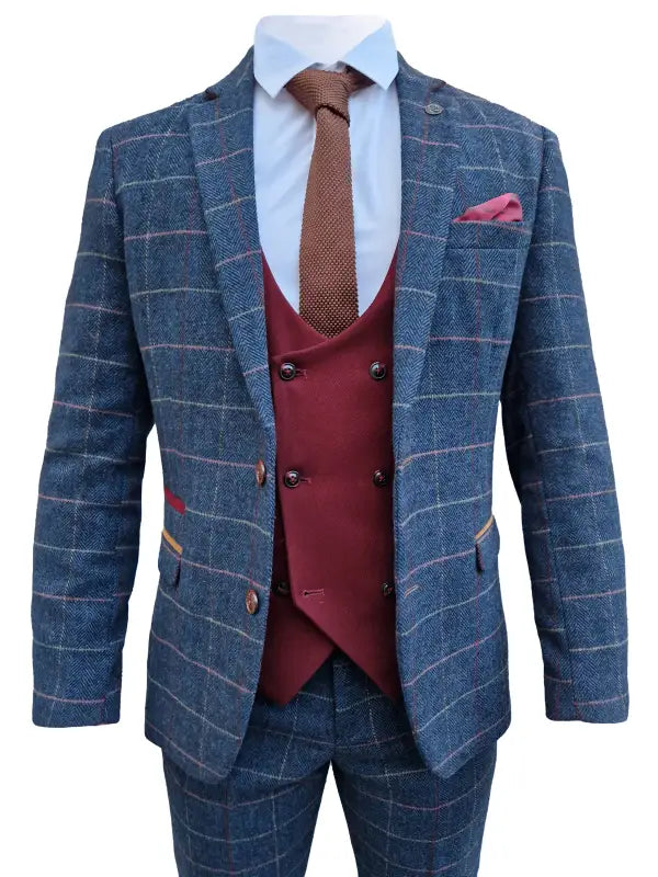 Jakkesæt Med Vest Tweed Eton - Mix & Match