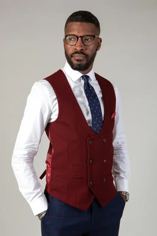 Kelvin Wine Red Vest - Dobbeltradet