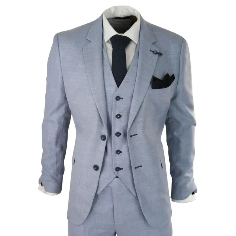 Jakkesæt Med Vest - Cavani Miami Sky slim fit suit