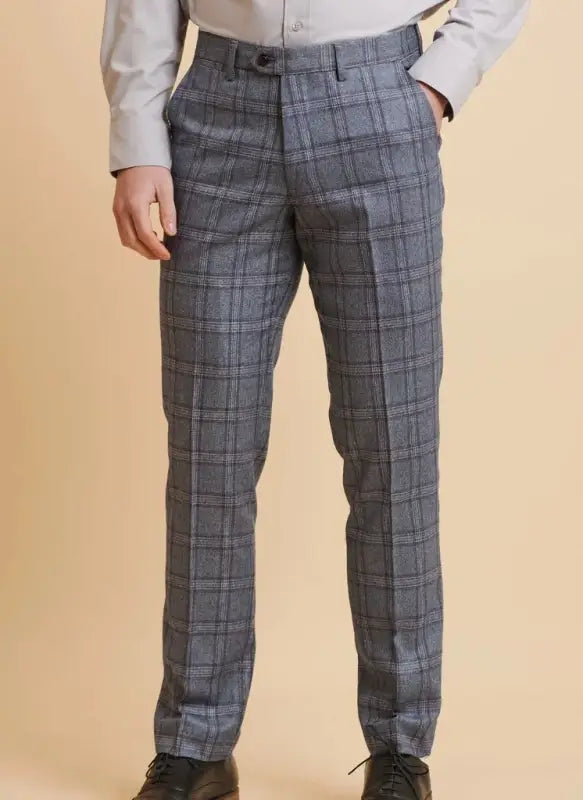 Marc Darcy - Bukser Abbott Blå Tweed Ternet