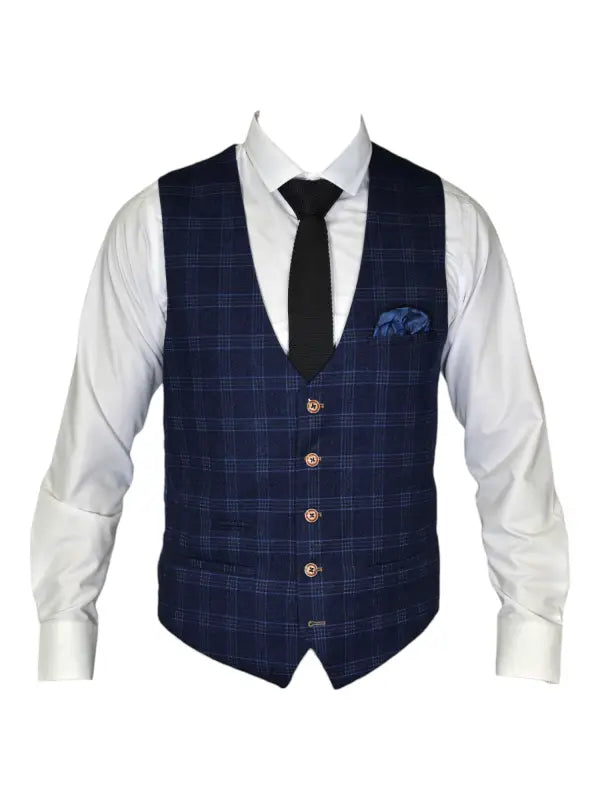 Marc Darcy – Vest Chigwell Tweed Blå