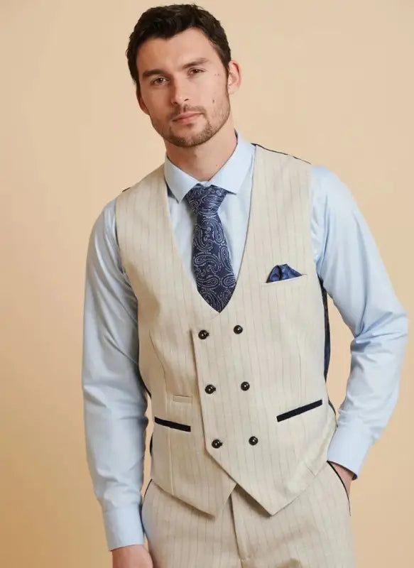 Marc Darcy – Vest Grant Stribet Stenfarvet