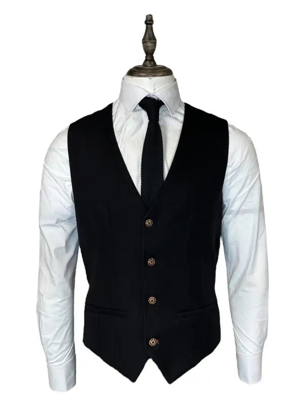 Marc Darcy – Vest Max Sort Enkeltbrystet