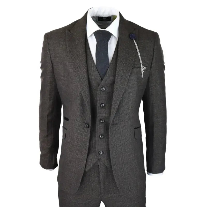 Jakkesæt Med Vest - Dark Brown Cavani Caridi