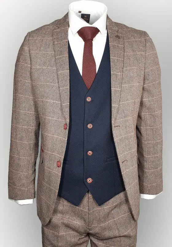 Jakkesæt Med Vest - Mix And Match Brown/Black Classic