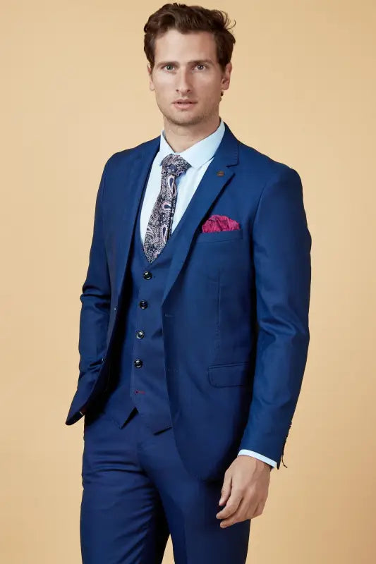 Jakkesæt Med Vest Danny Royal Blue - Marc Darcy