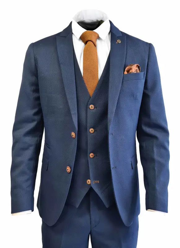 Marineblåt Jakkesæt - Max Royal Blue 3-Delt Jakkesæt