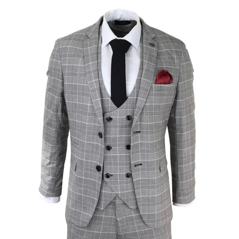 Jakkesæt Med Vest - Ross Grey Check