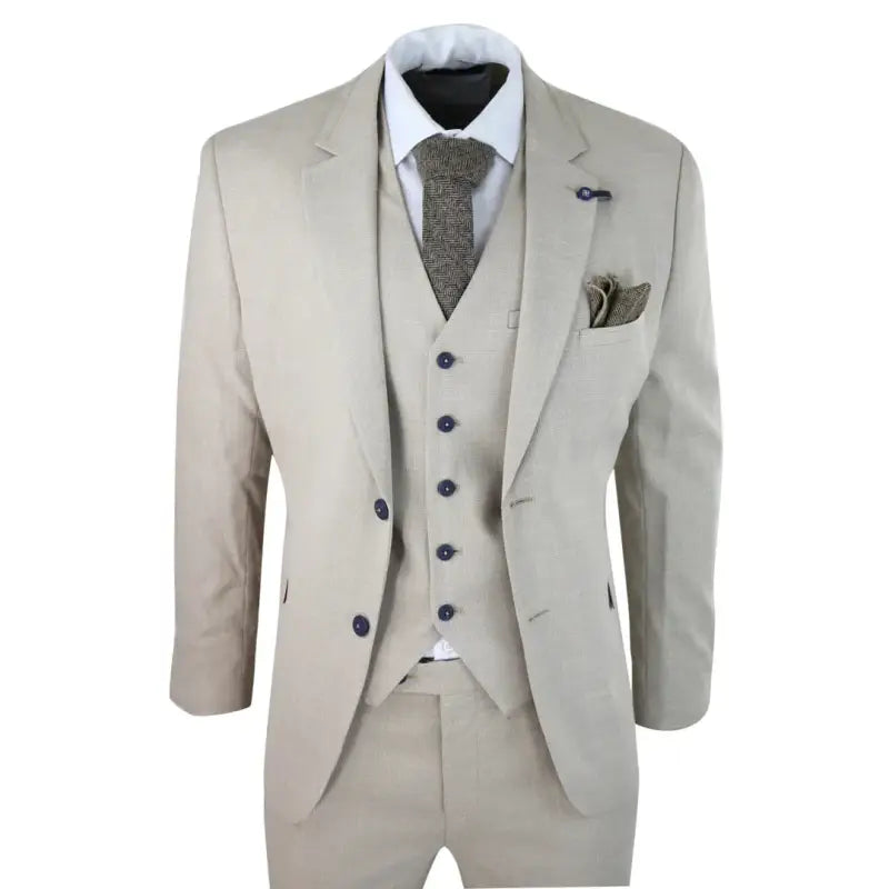 Jakkesæt Med Vest - Cavani Miami Beige