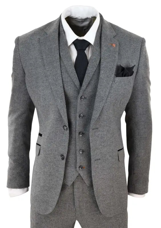 Cavani - Jakkesæt Med Vest - Martez Grey Tweed