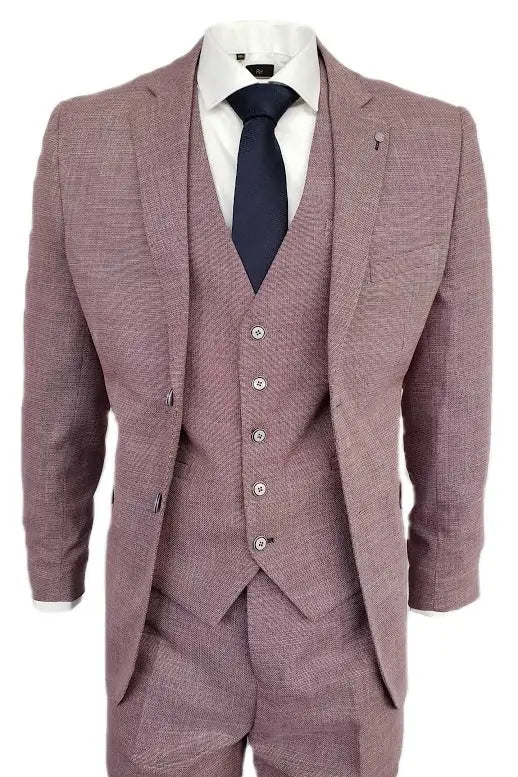 Jakkesæt Med Vest - Cavani Lilac Slim Fit