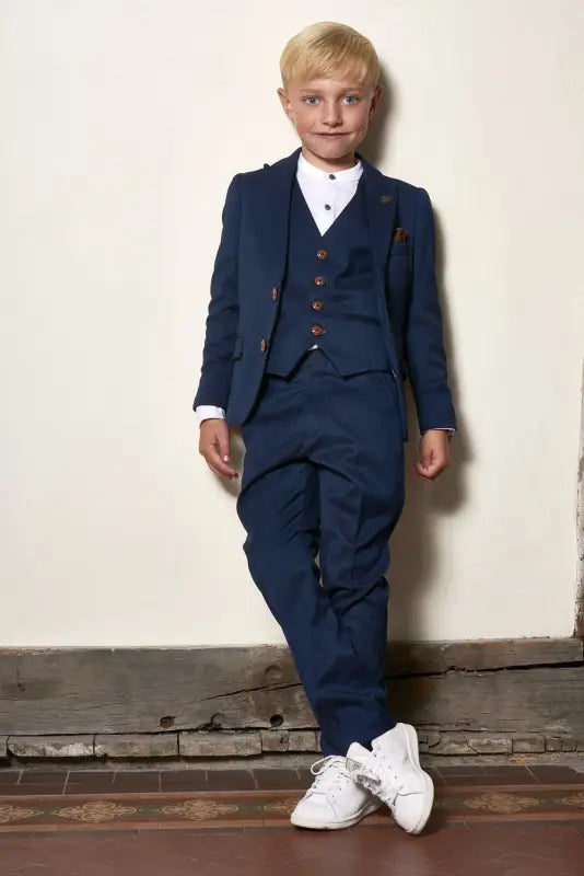 Jakkesæt Med Vest - Til Børn - Max Royal Blue
