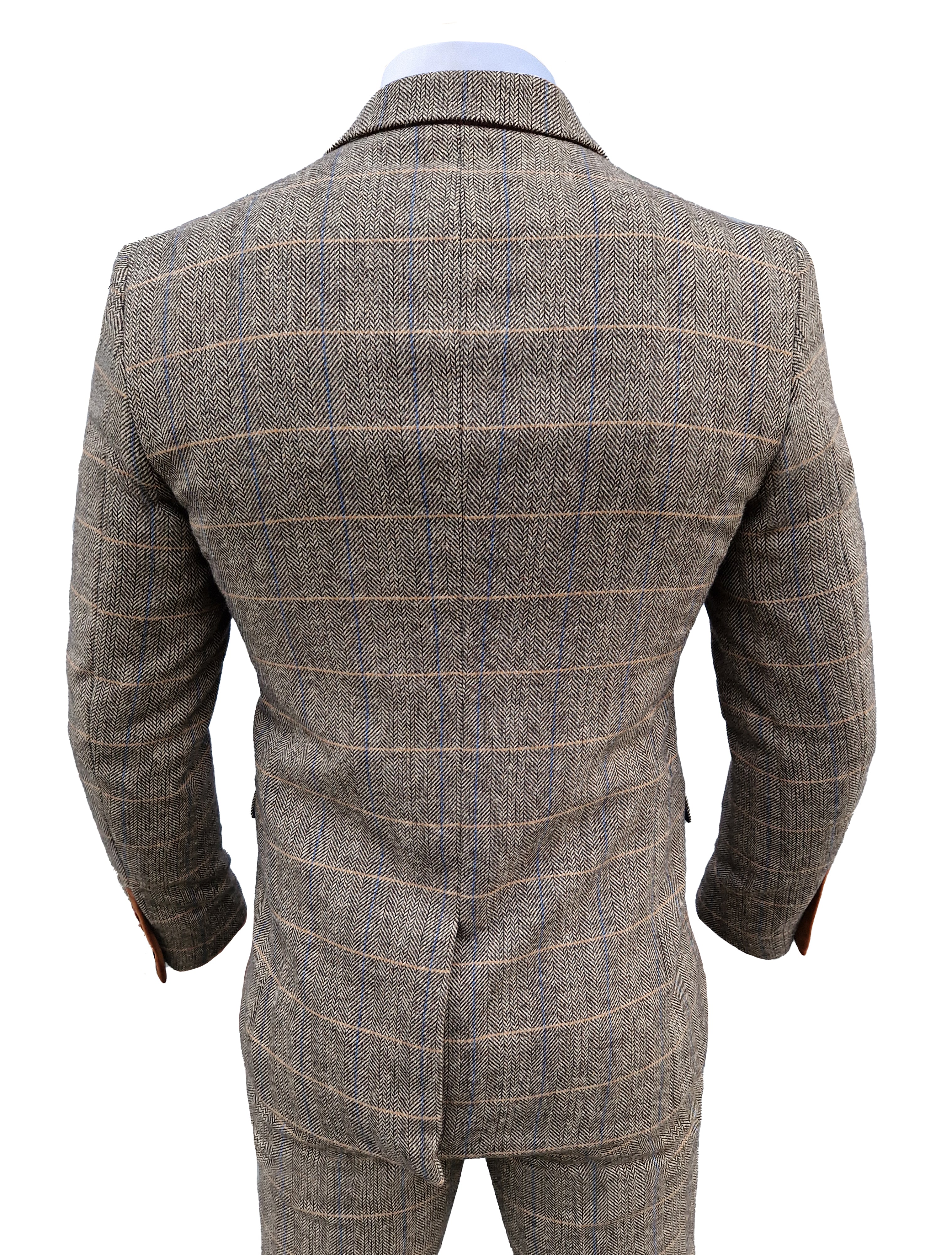 Tredelt herrekostume Marc Darcy Herringbone brown - Mix and