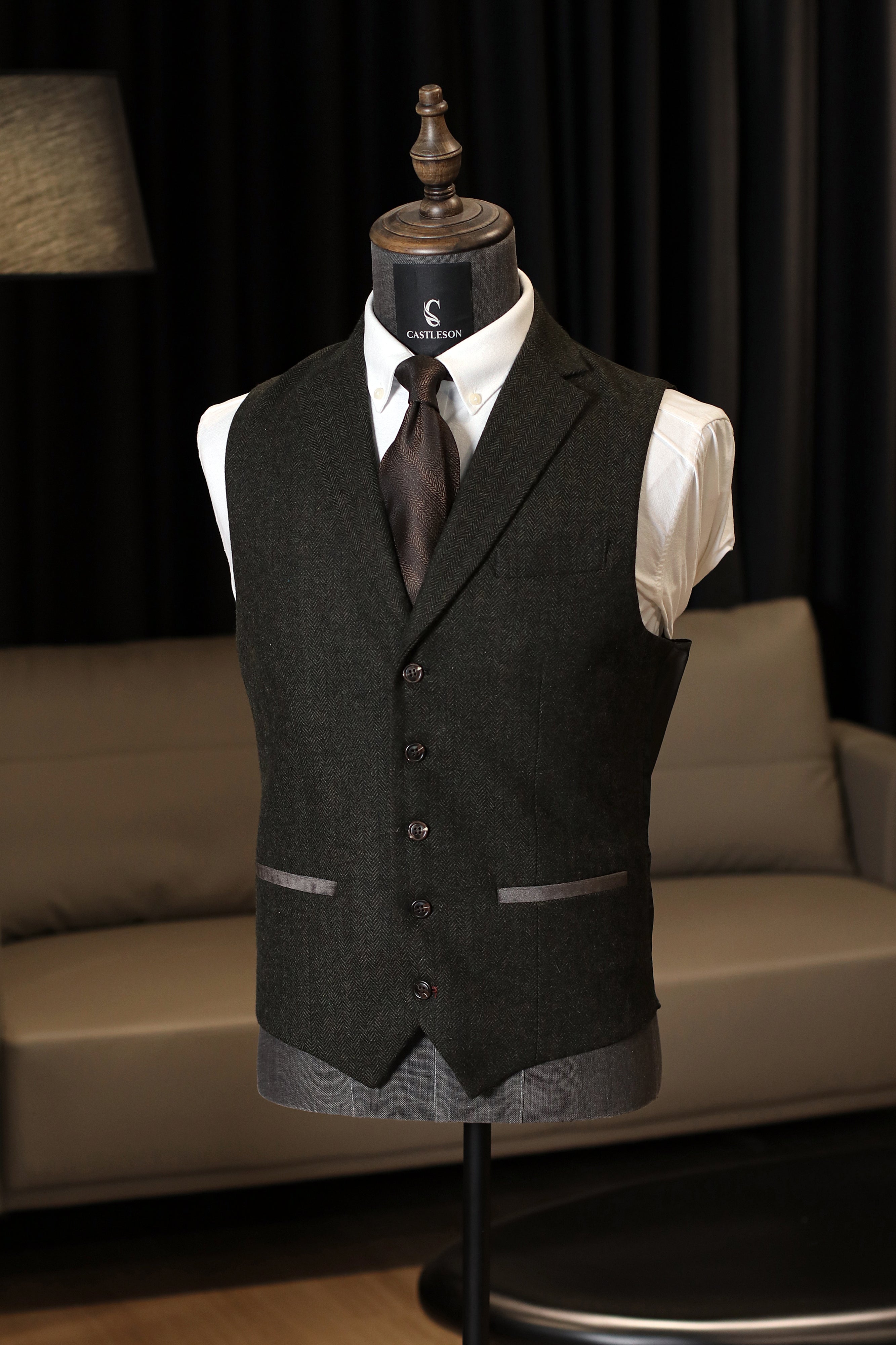 CASTLESON Chief – Vest Olive Tweed