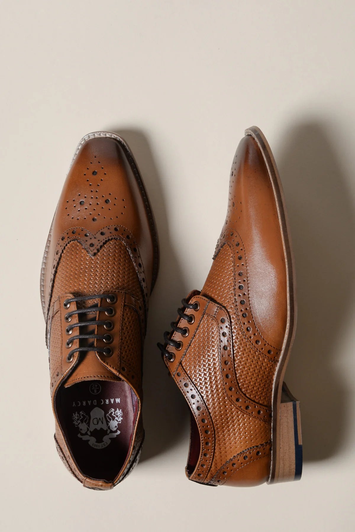 Brune lædersko Marc Darcy Brandon Wingtip Brogue - schoenen