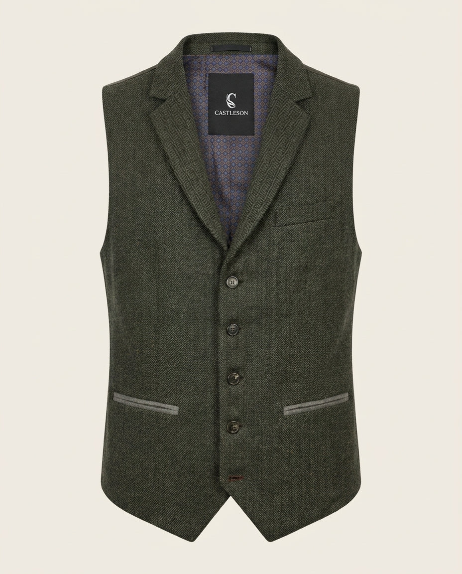 CASTLESON Chief – Vest Olive Tweed