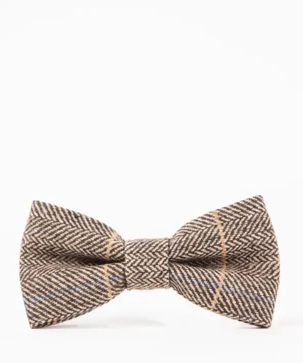 Bow tie ted tan tweed - vlinderdas