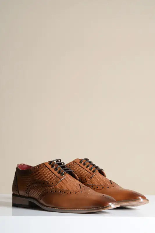 Brune lædersko Marc Darcy Brandon Wingtip Brogue - schoenen