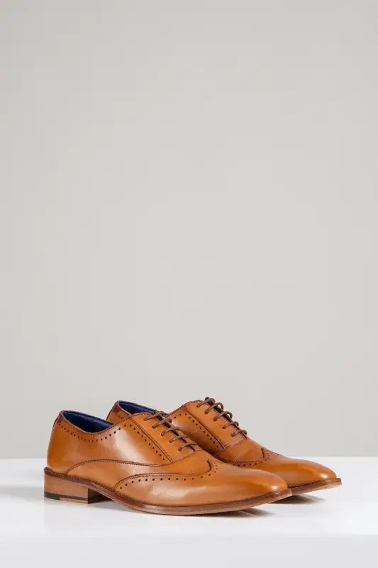 Brune lædersko Marc Darcy Carson Wingtip Brogue - schoenen