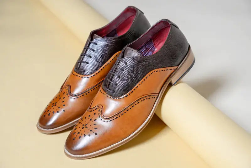 Brune lædersko Marc Darcy Ryan Wingtip Brogue - schoenen