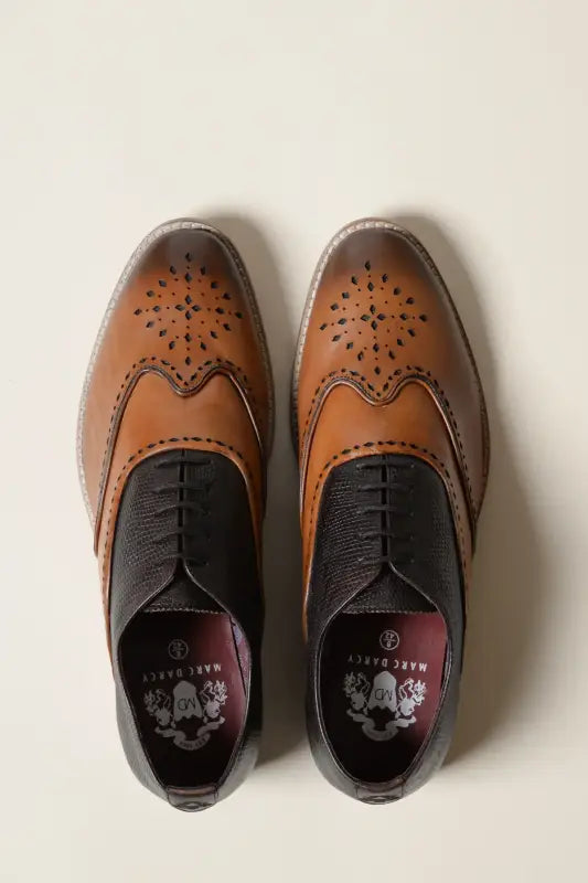 Brune lædersko Marc Darcy Ryan Wingtip Brogue - schoenen