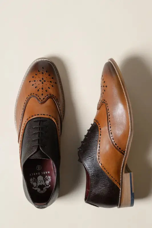 Brune lædersko Marc Darcy Ryan Wingtip Brogue - schoenen