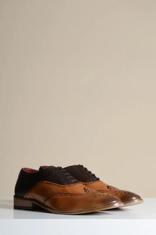 Brune lædersko Marc Darcy Ryan Wingtip Brogue - schoenen