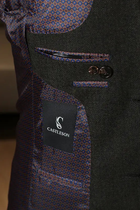 CASTLESON Chief – Herresæt I Olivengrøn Tweed Mix & Match