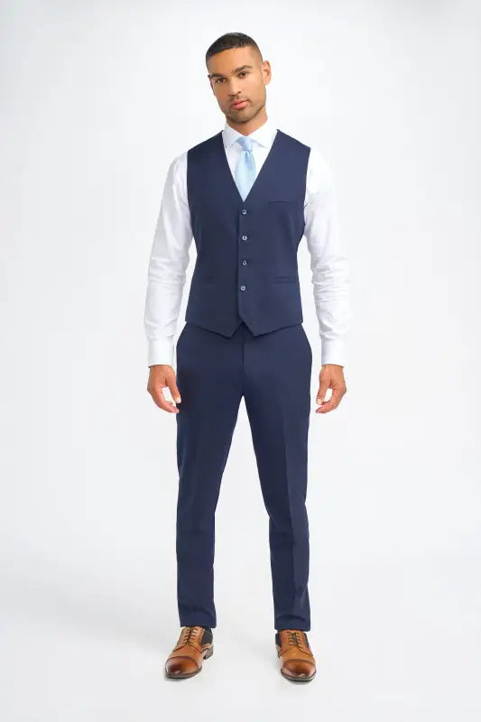 Cavani James – Vest Navy i Super 130’s Uld - Vest