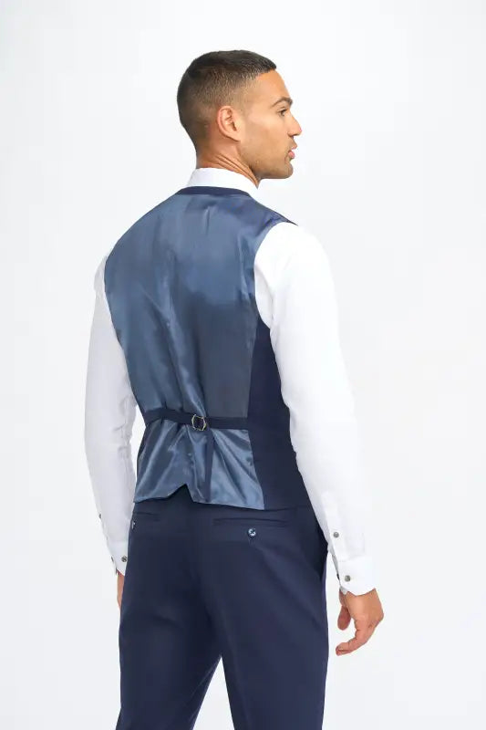 Cavani James – Vest Navy i Super 130’s Uld - Vest