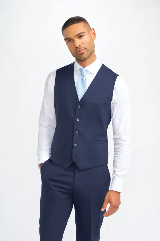 Cavani James – Vest Navy i Super 130’s Uld