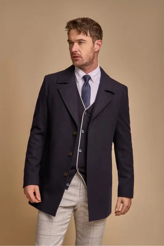 Cavani Marcus coat - Navy - mantel