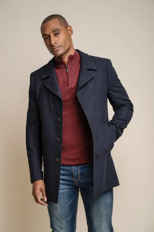 Cavani Nelson coat - Navy - mantel