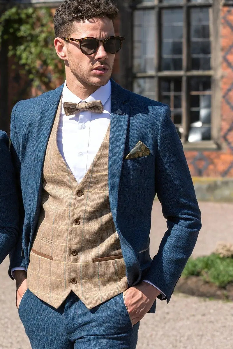 Bow Tie Dion Tweed Blue