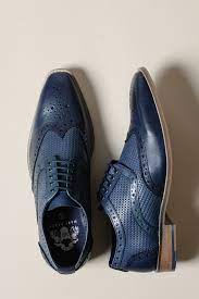 Marineblå lædersko Marc Darcy Brandon Wingtip Brogue