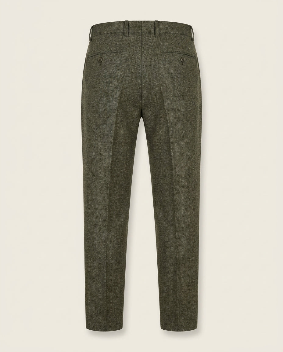 CASTLESON Chief - Pantalon Olive Tweed — achterkant