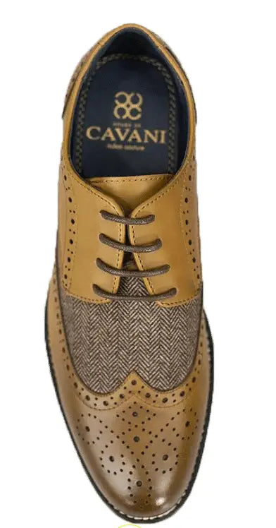 cognac-schoenen-tweed