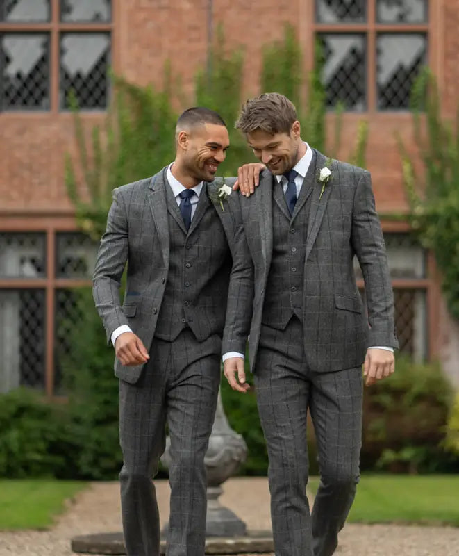 Grey Navy Jakkesæt, Tredelt Jakkesæt Med Bukser, Jakke Og Vest