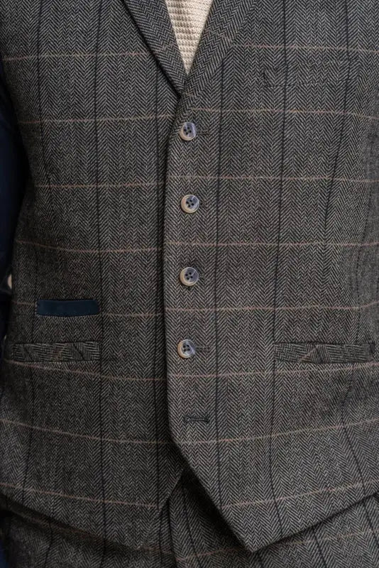 Grey Navy Jakkesæt, Tredelt Jakkesæt Med Bukser, Jakke Og Vest