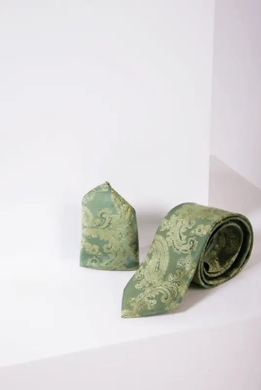 Marc Darcy Gentlemens sæt Green Paisley slips &