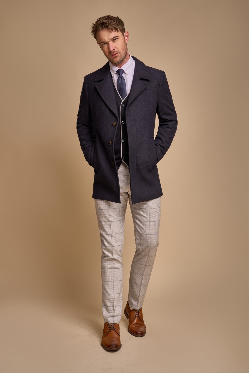 Cavani Marcus coat - Navy - mantel