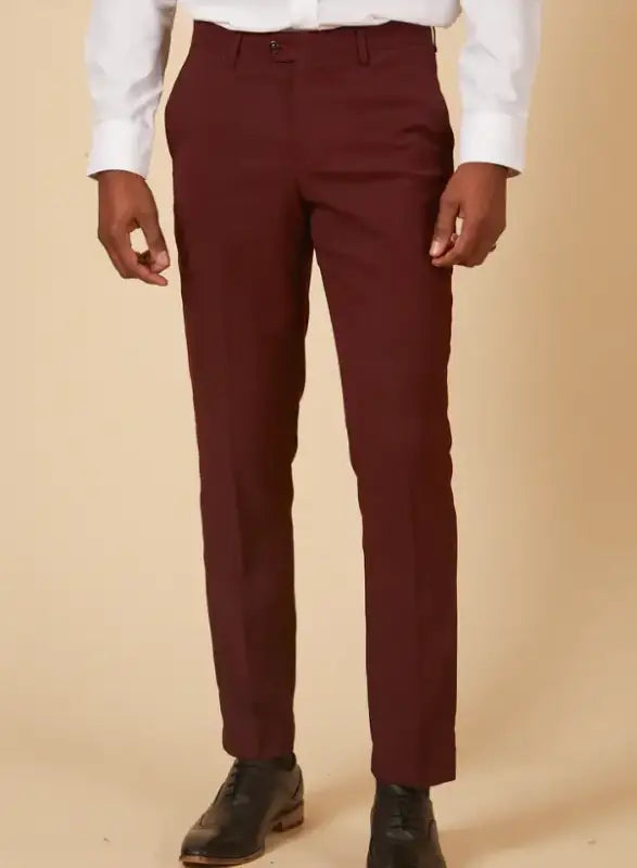 2 - Piece Wine Red Men’s Suit - Marc Darcy Max Wine 2pc