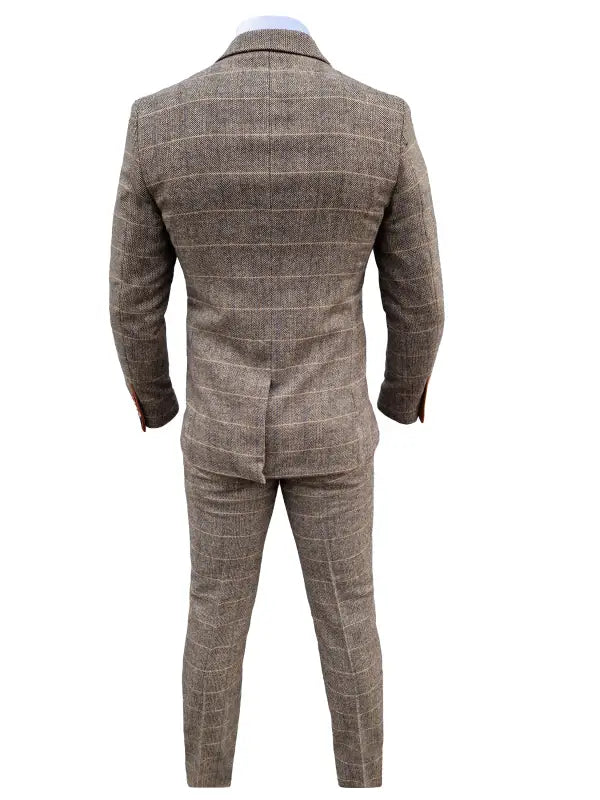 Tredelt herrekostume Marc Darcy Herringbone brown - Mix and