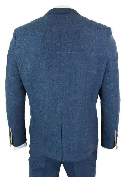 Jakkesæt Med Vest tweed blå/brun