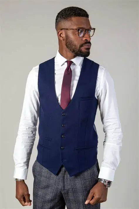 Kelvin Royal Blue Vest - Enkelt Brystet - Gilet