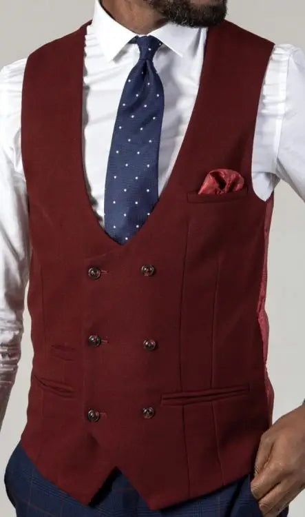 Kelvin Wine Red Vest - Dobbeltradet - Gilet