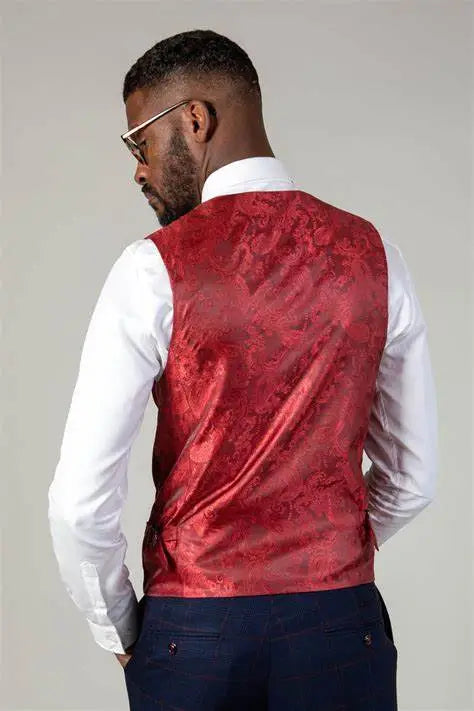 Kelvin Wine Red Vest - Dobbeltradet - Gilet